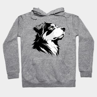 Stunning and Cool Estrela Mountain Dog Monochrome and Gold Portrait for Father's Day Hoodie